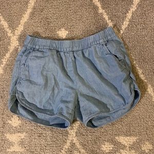 Madewell chambray pull on shorts
